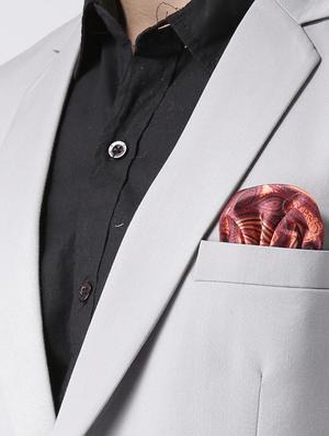 grey solid single breasted casual blazer - 16891140 - Standard Image - 5