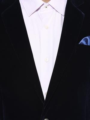 blue velvet single breasted casual blazer - 16891152 - Standard Image - 5