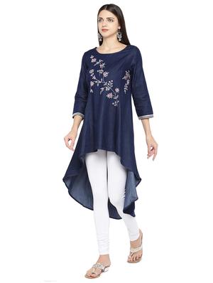 embroidered high-low kurta - 16891238 - Standard Image - 2