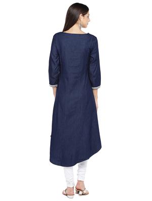 embroidered high-low kurta - 16891238 - Standard Image - 3