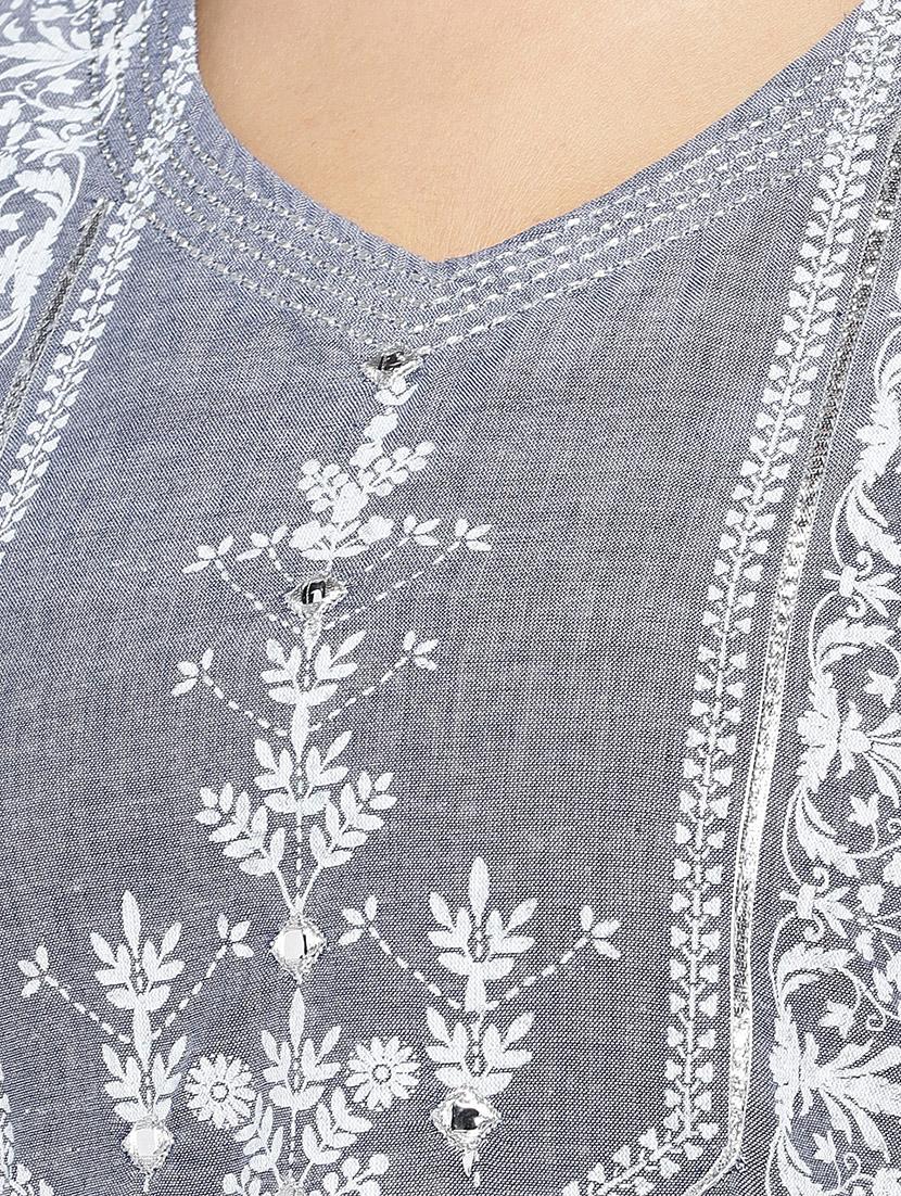 floral straight kurta - 16891242 - Zoom Image - 4