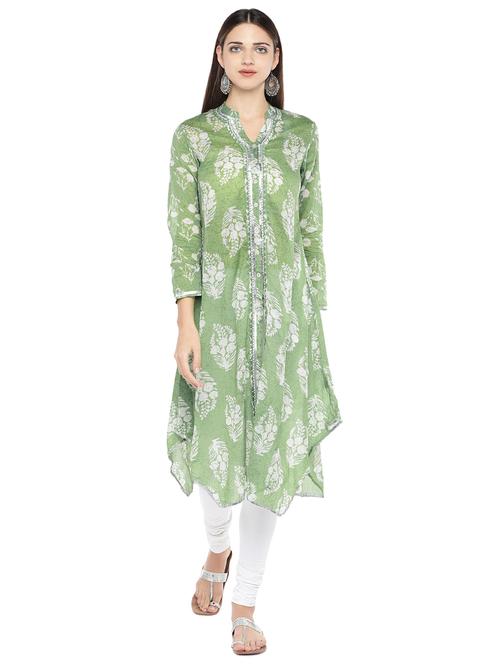 floral print asymmetric kurta - 16891244 - Standard Image - 1