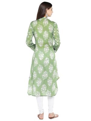 floral print asymmetric kurta - 16891244 - Standard Image - 3