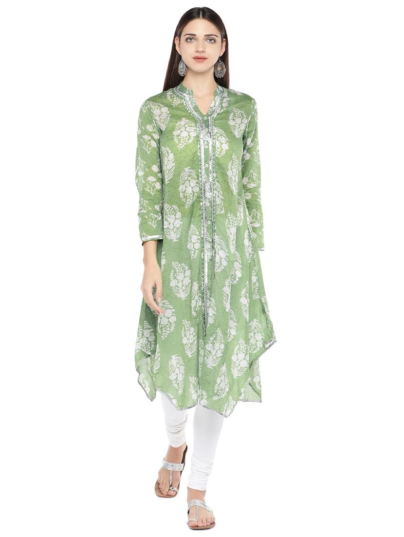 floral print asymmetric kurta - 16891244 - Zoom Image - 1