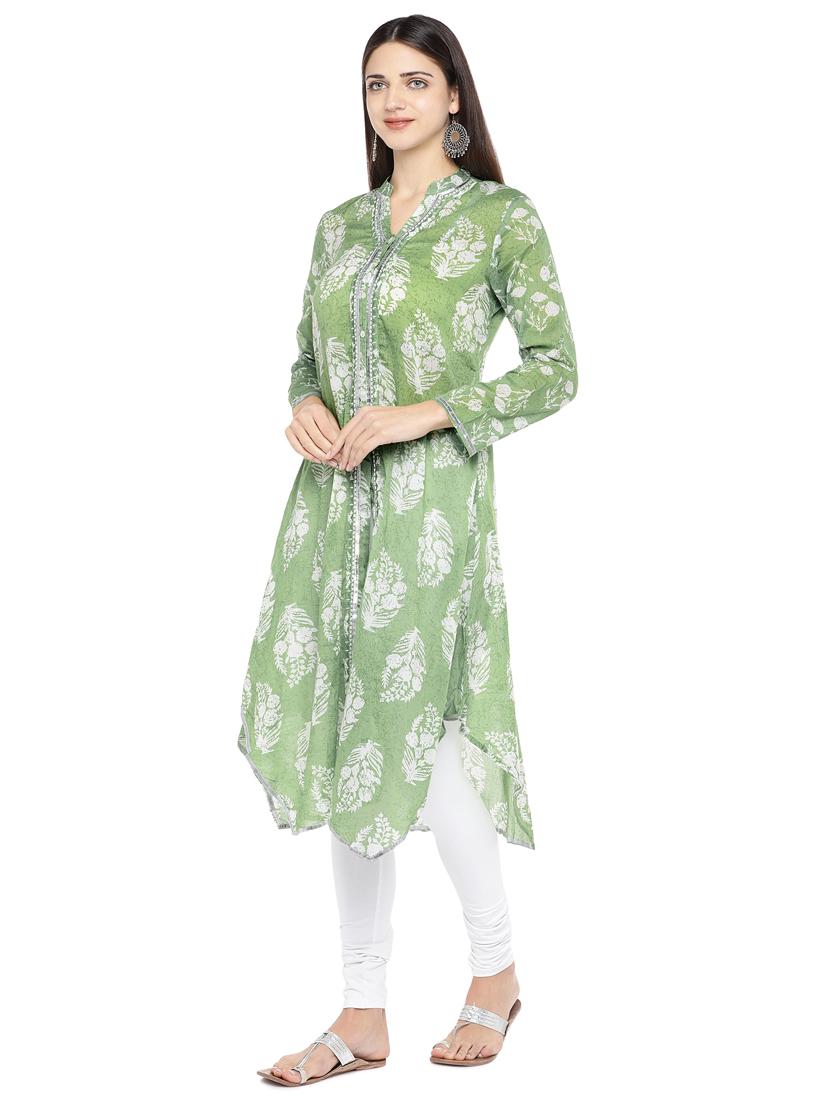 floral print asymmetric kurta - 16891244 - Zoom Image - 2