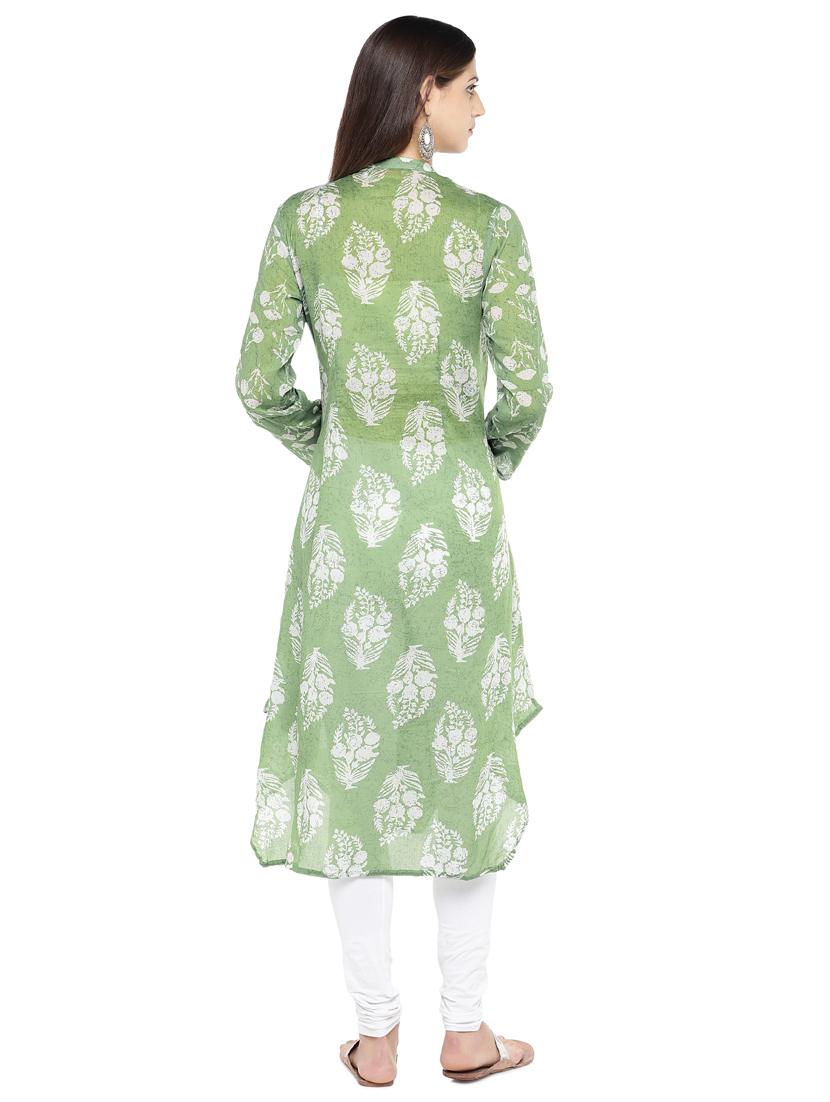 floral print asymmetric kurta - 16891244 - Zoom Image - 3