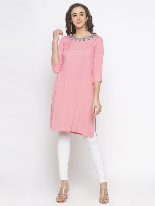 solid straight kurta - 16891269 - Standard Image - 1