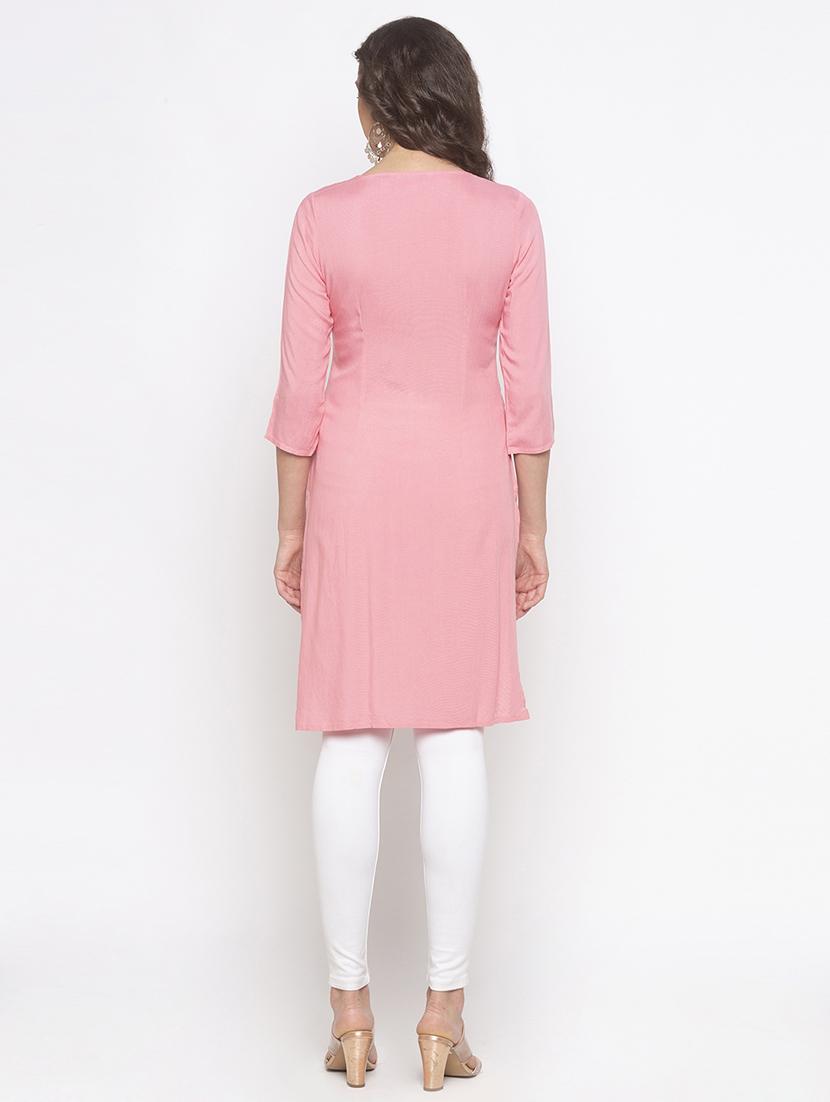 solid straight kurta - 16891269 - Zoom Image - 3