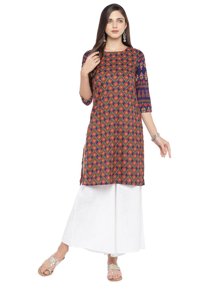 floral straight kurta - 16891281 - Zoom Image - 4