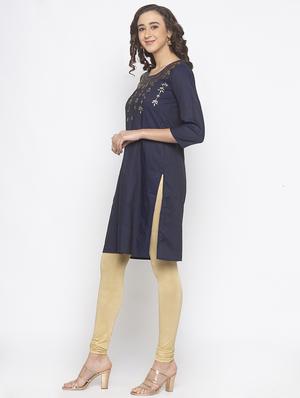 gold print straight kurta - 16891292 - Standard Image - 2