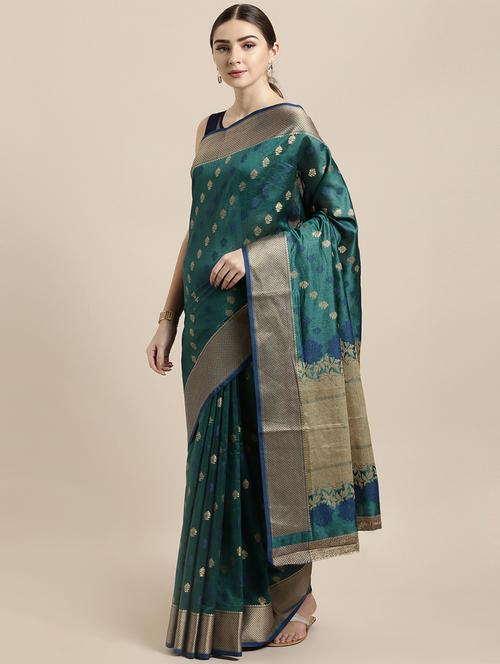 raw silk banarasi saree with blouse - 16891323 - Standard Image - 1