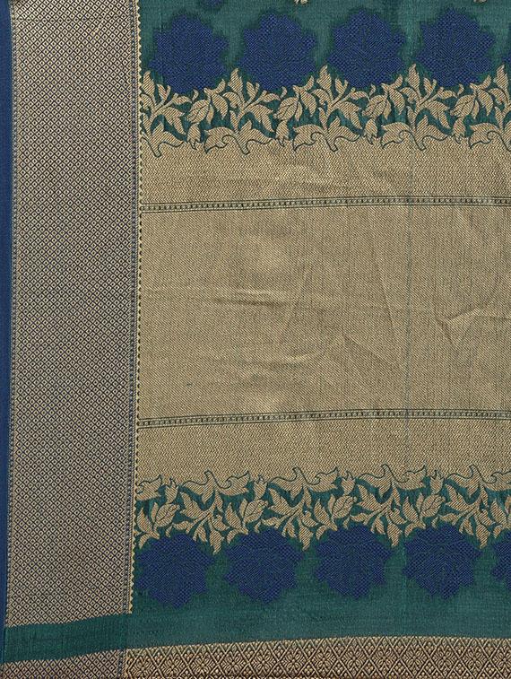 raw silk banarasi saree with blouse - 16891323 - Zoom Image - 4