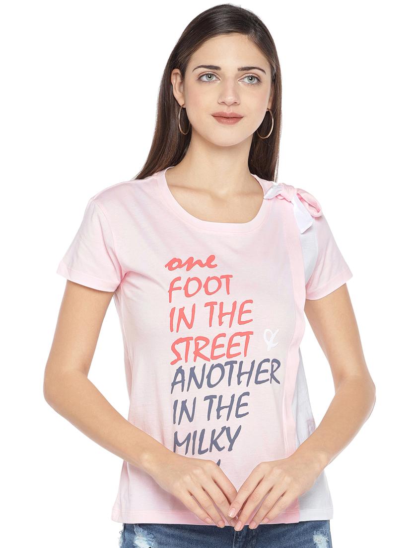 knot detail slogan tee - 16891459 - Zoom Image - 1