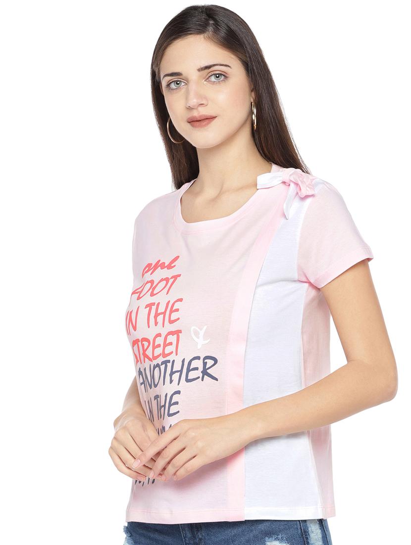knot detail slogan tee - 16891459 - Zoom Image - 2