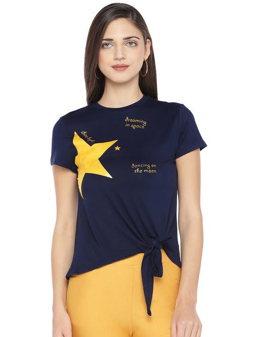 tie front crop tee - 16891461 - Standard Image - 1