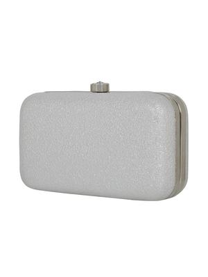 silver leatherette (pu) box clutch - 16891508 - Standard Image - 4