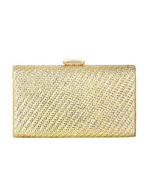 gold leatherette (pu) box clutch - 16891510 - Standard Image - 2