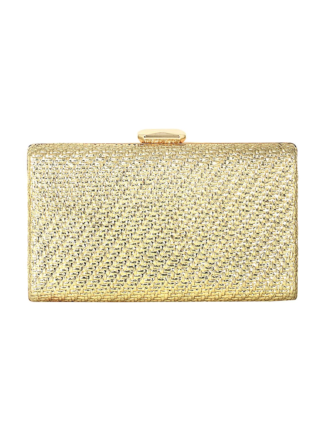 gold leatherette (pu) box clutch - 16891510 - Zoom Image - 2