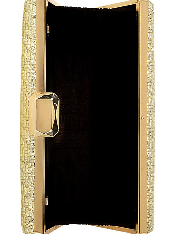 gold leatherette (pu) box clutch - 16891510 - Zoom Image - 3