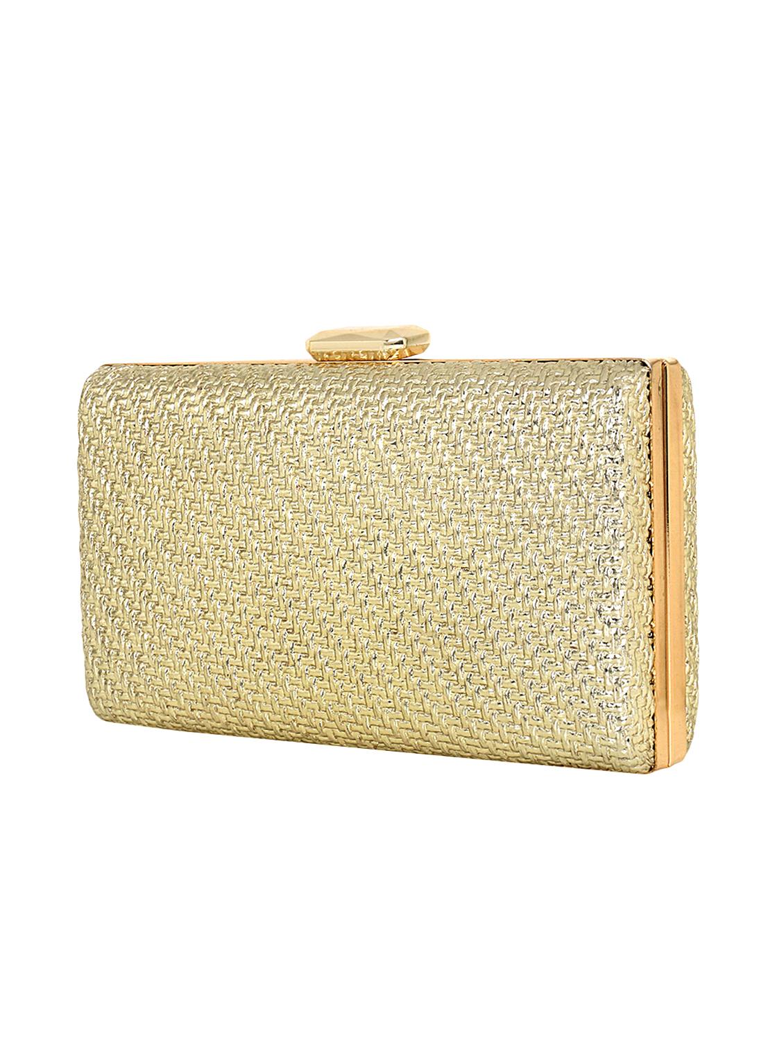 gold leatherette (pu) box clutch - 16891510 - Zoom Image - 4