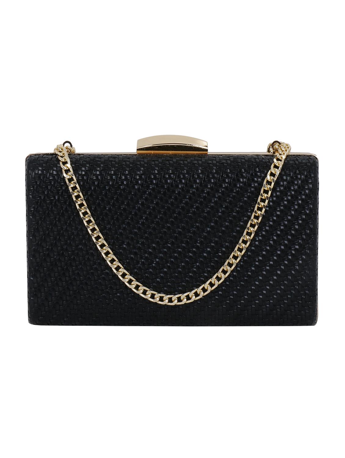 black leatherette (pu) box clutch - 16891511 - Zoom Image - 1