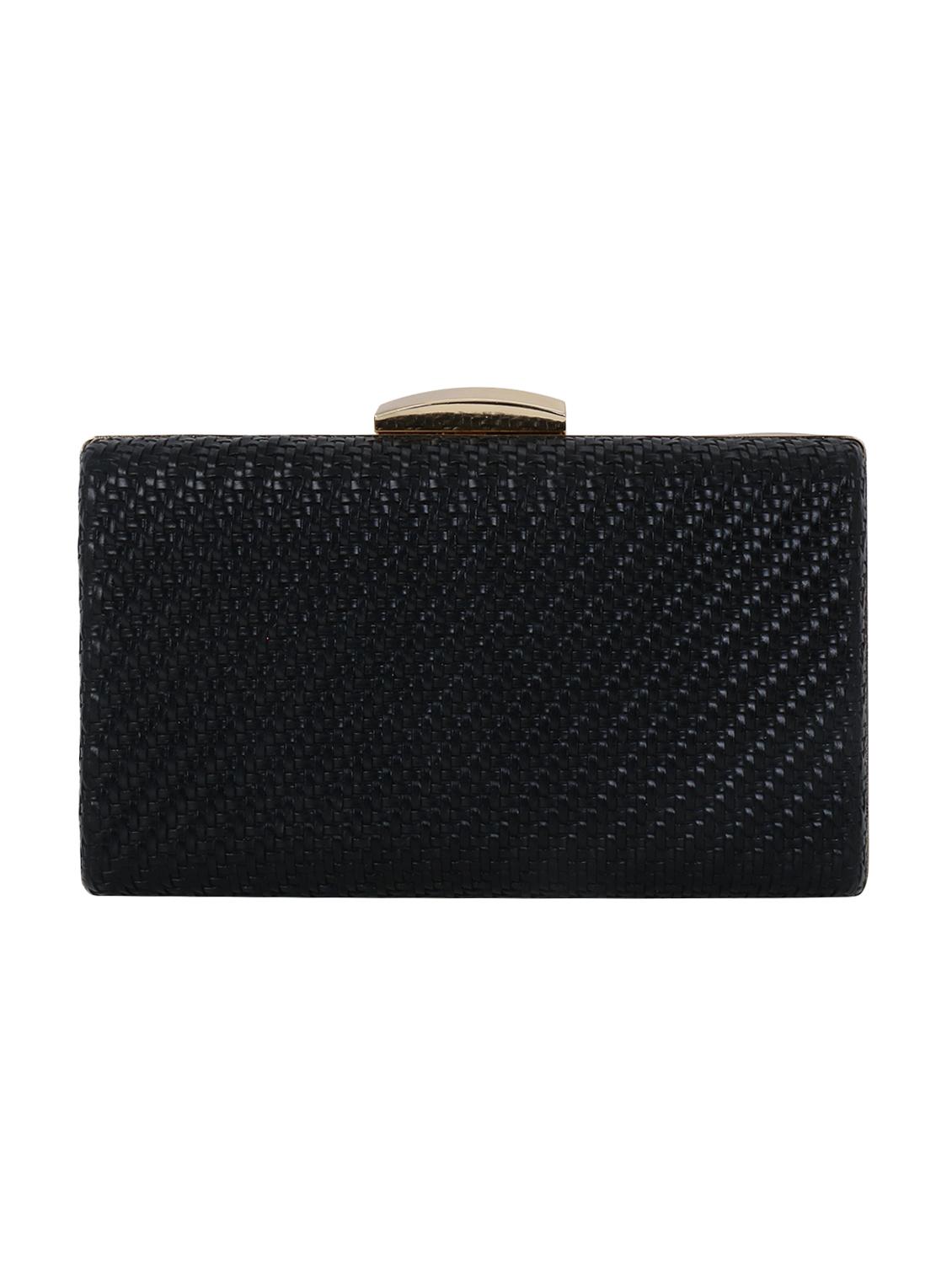 black leatherette (pu) box clutch - 16891511 - Zoom Image - 2