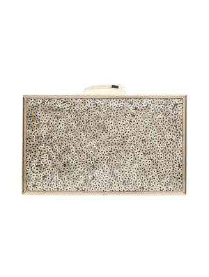 gold leatherette (pu) box clutch - 16891512 - Standard Image - 2
