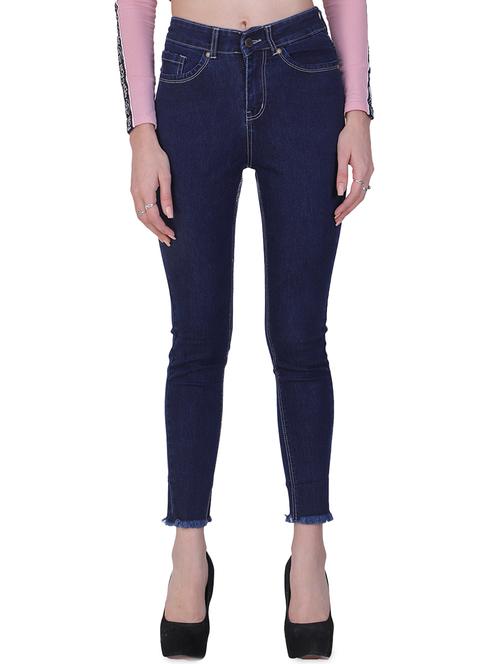 frayed hem high rise jeans - 16891575 - Standard Image - 1