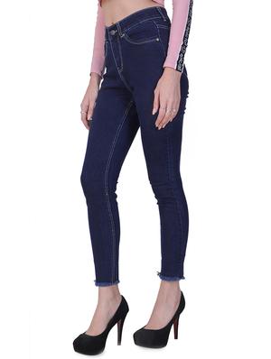frayed hem high rise jeans - 16891575 - Standard Image - 2