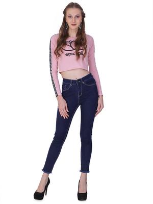 frayed hem high rise jeans - 16891575 - Standard Image - 4