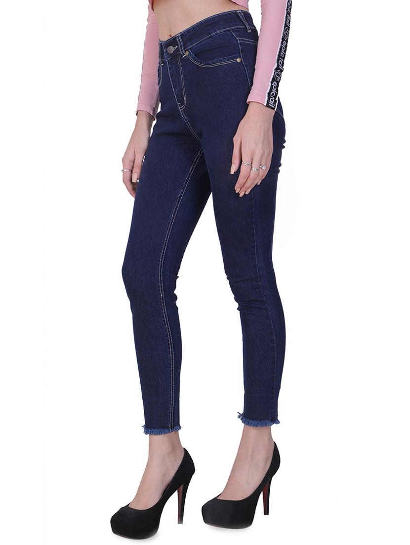 frayed hem high rise jeans - 16891575 - Zoom Image - 2