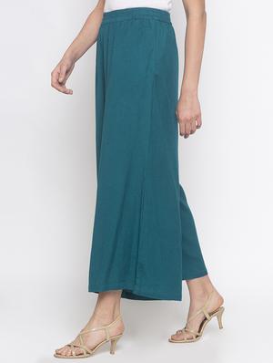 green rayon palazzo - 16891893 - Standard Image - 2