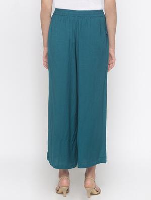 green rayon palazzo - 16891893 - Standard Image - 3