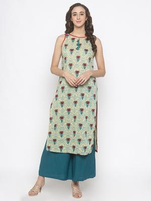 green rayon palazzo - 16891893 - Standard Image - 4