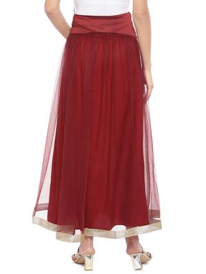 red cotton flared skirt - 16893171 - Standard Image - 3