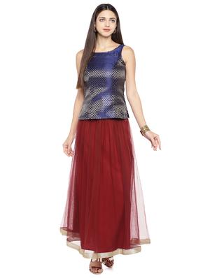 red cotton flared skirt - 16893171 - Standard Image - 4