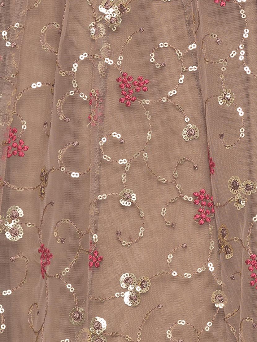 brown cotton flared skirt - 16893172 - Zoom Image - 5