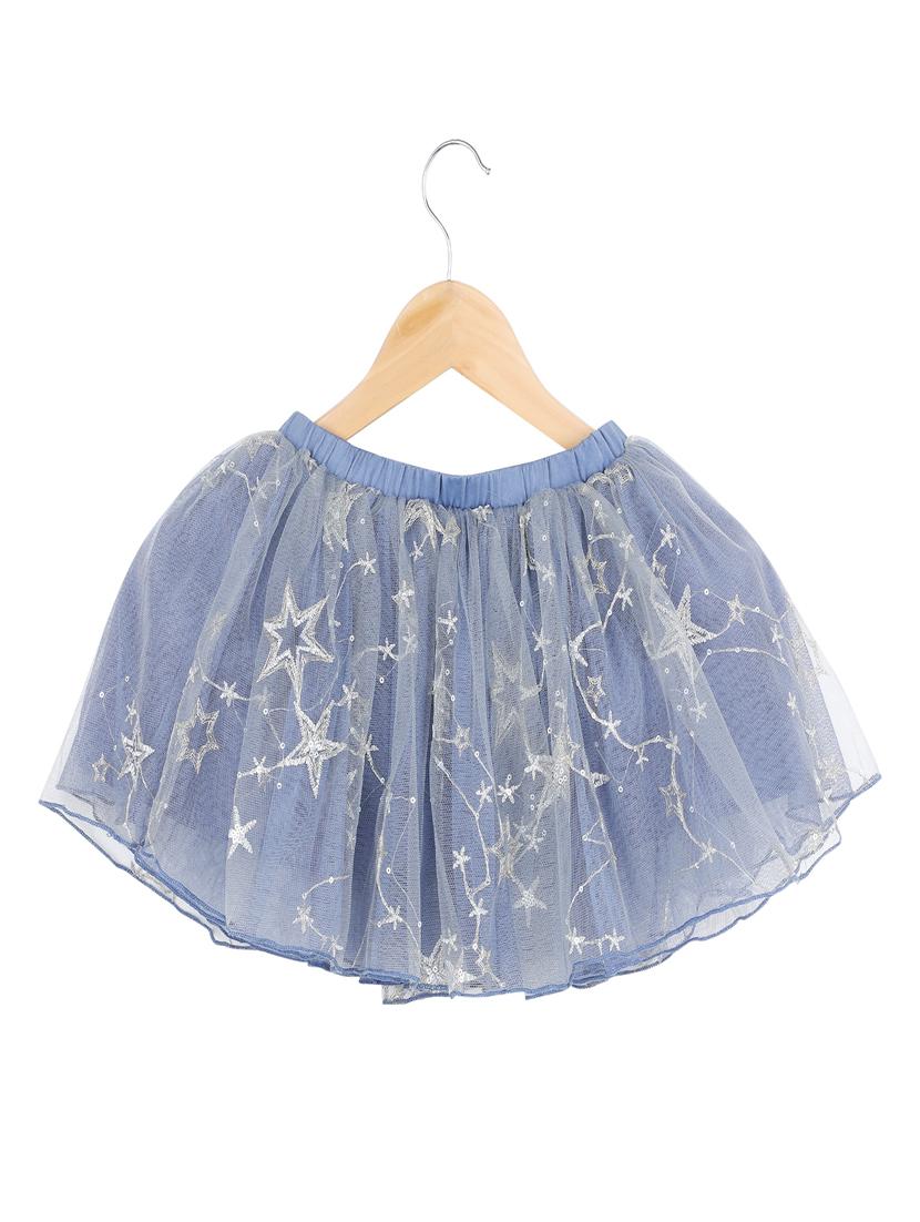 blue polyester aline skirt - 16893183 - Zoom Image - 2