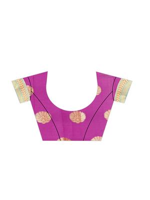 self design banarasi saree with blouse - 16893325 - Standard Image - 3