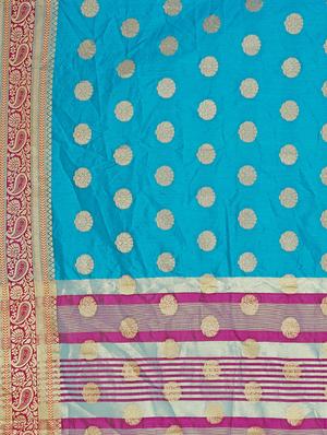 self design banarasi saree with blouse - 16893325 - Standard Image - 4