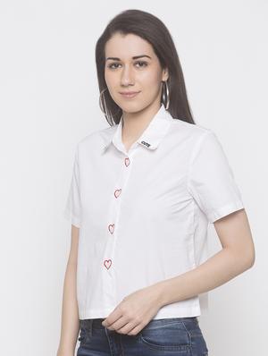 short sleeved embroidered shirt - 16893335 - Standard Image - 2