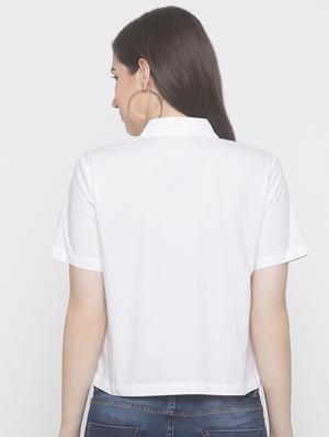 short sleeved embroidered shirt - 16893335 - Standard Image - 3