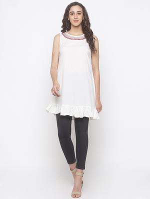 embroidered detail gathered hem tunic - 16893421 - Standard Image - 4