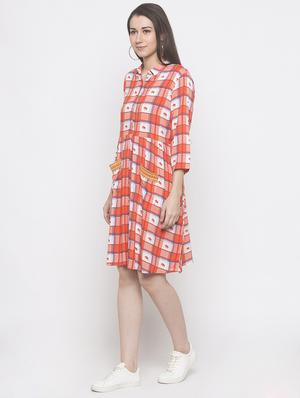 pocket detail checkered shirt dress - 16893422 - Standard Image - 2