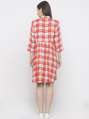 pocket detail checkered shirt dress - 16893422 - Standard Image - 3