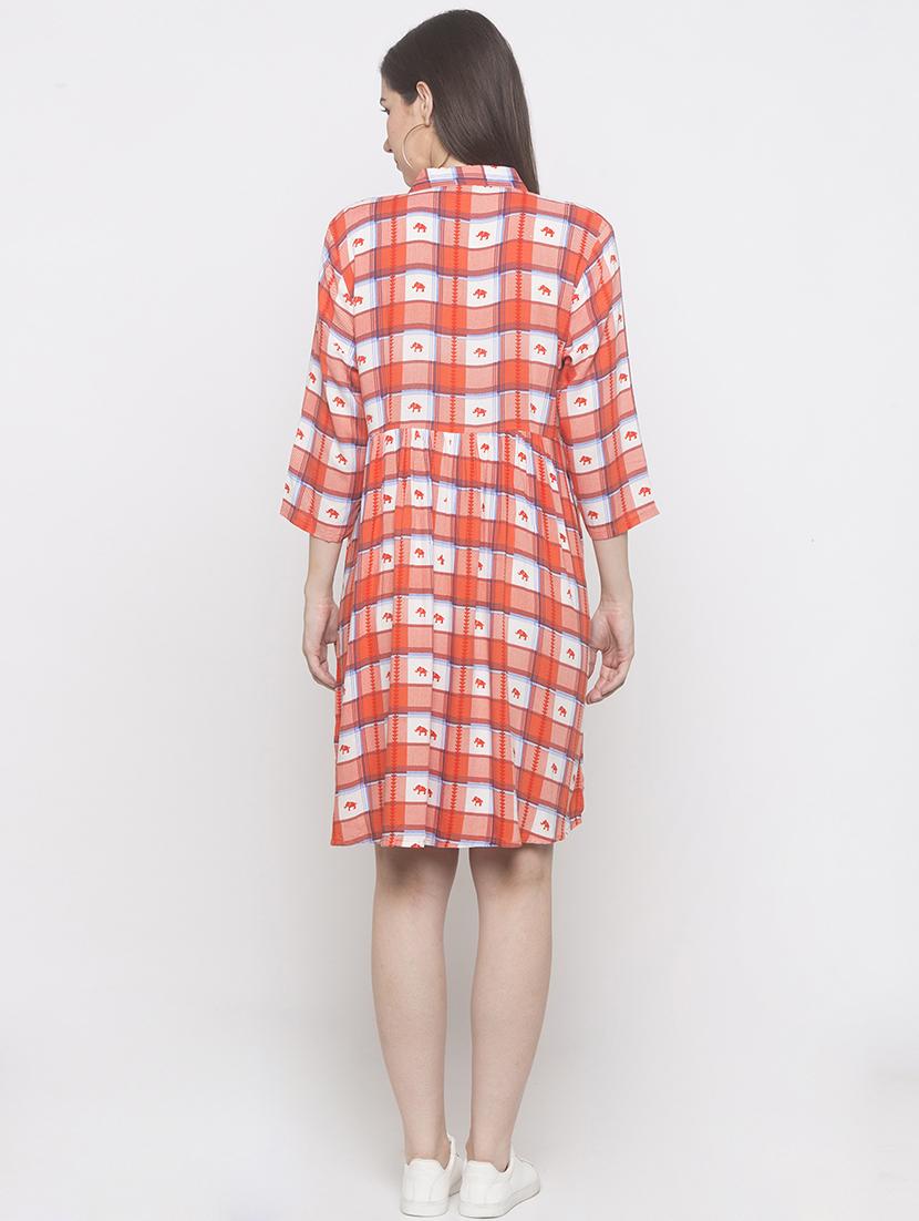 pocket detail checkered shirt dress - 16893422 - Zoom Image - 3