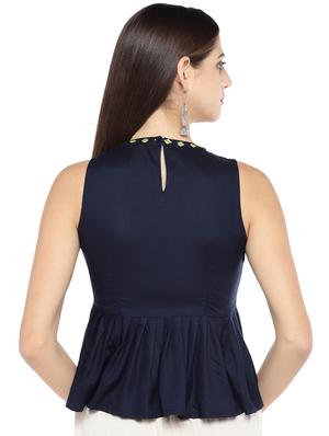round neck peplum top - 16893431 - Standard Image - 3