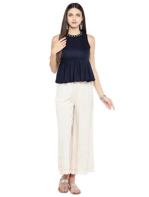 round neck peplum top - 16893431 - Standard Image - 4