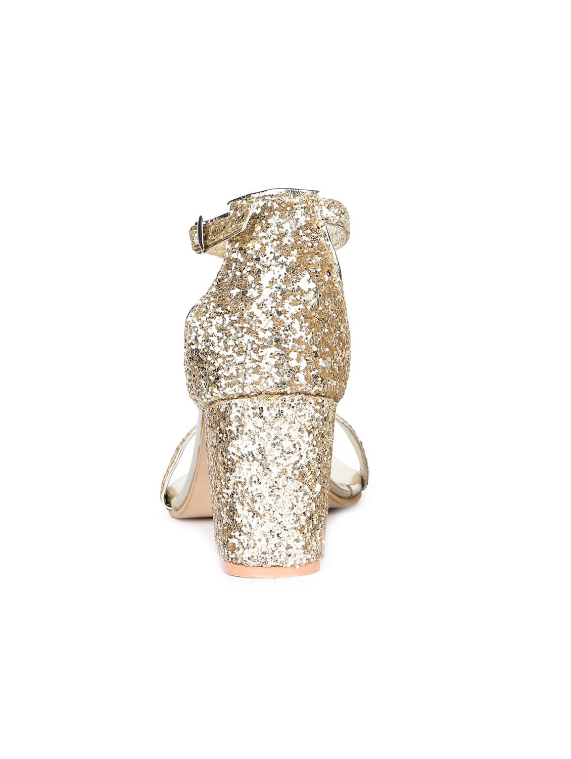 gold ankle strap sandals - 16893679 - Zoom Image - 3