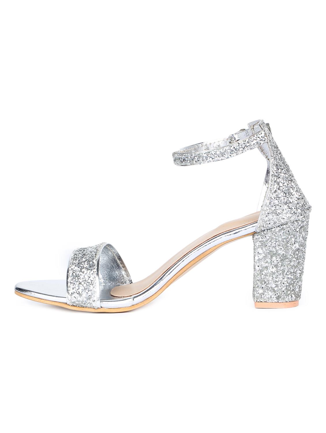 silver ankle strap sandals - 16893680 - Zoom Image - 2